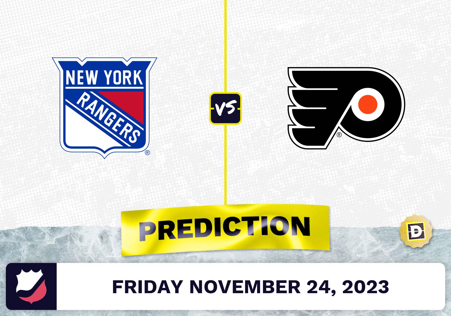 Rangers vs. Flyers Prediction and Odds November 24, 2023