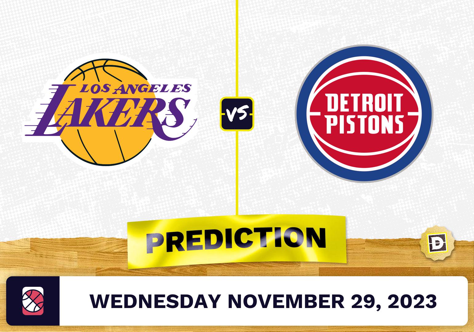 Los Angeles Lakers vs. Detroit Pistons Prediction and Odds November 29, 2023