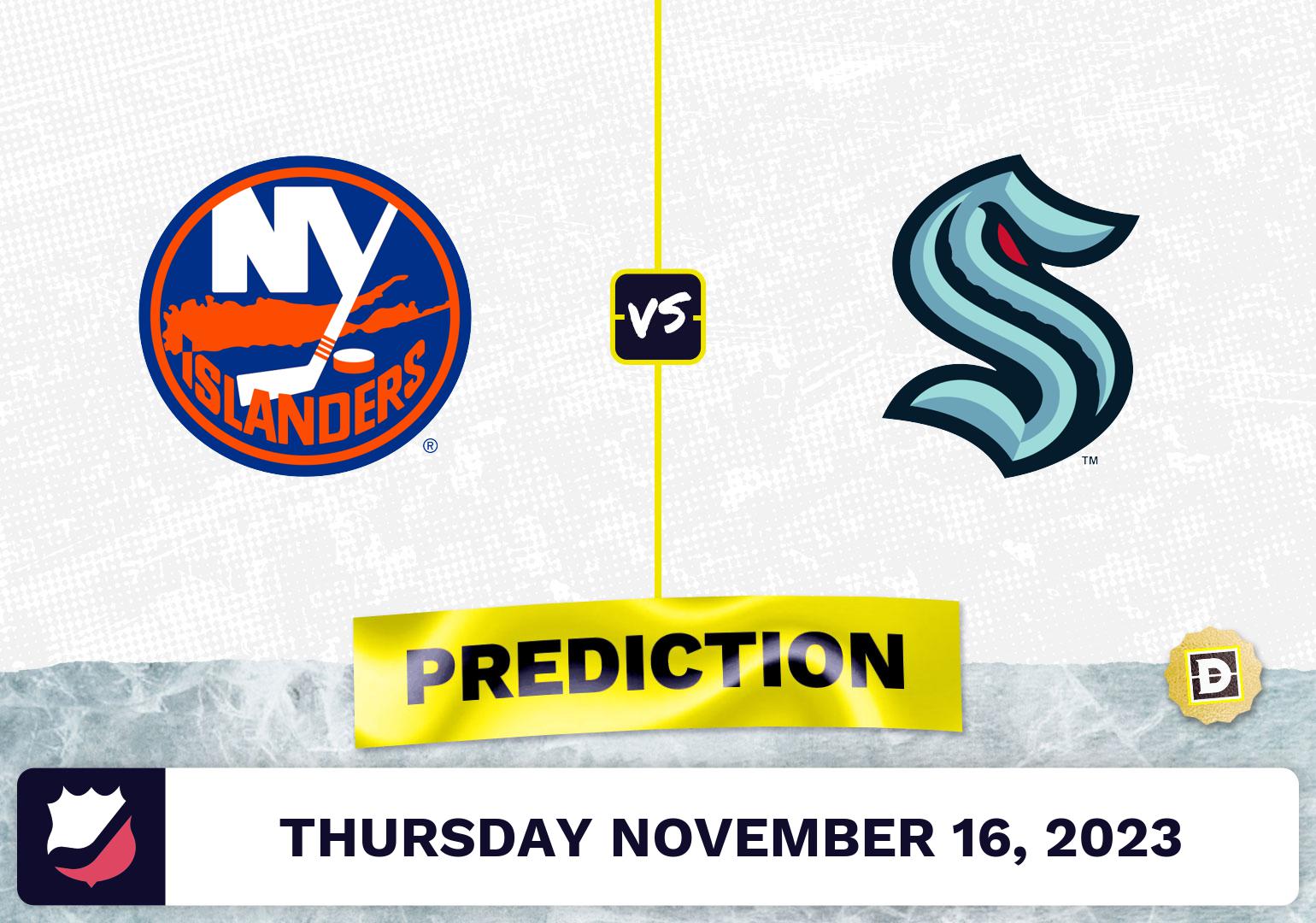 Islanders vs. Kraken Prediction and Odds - November 16, 2023
