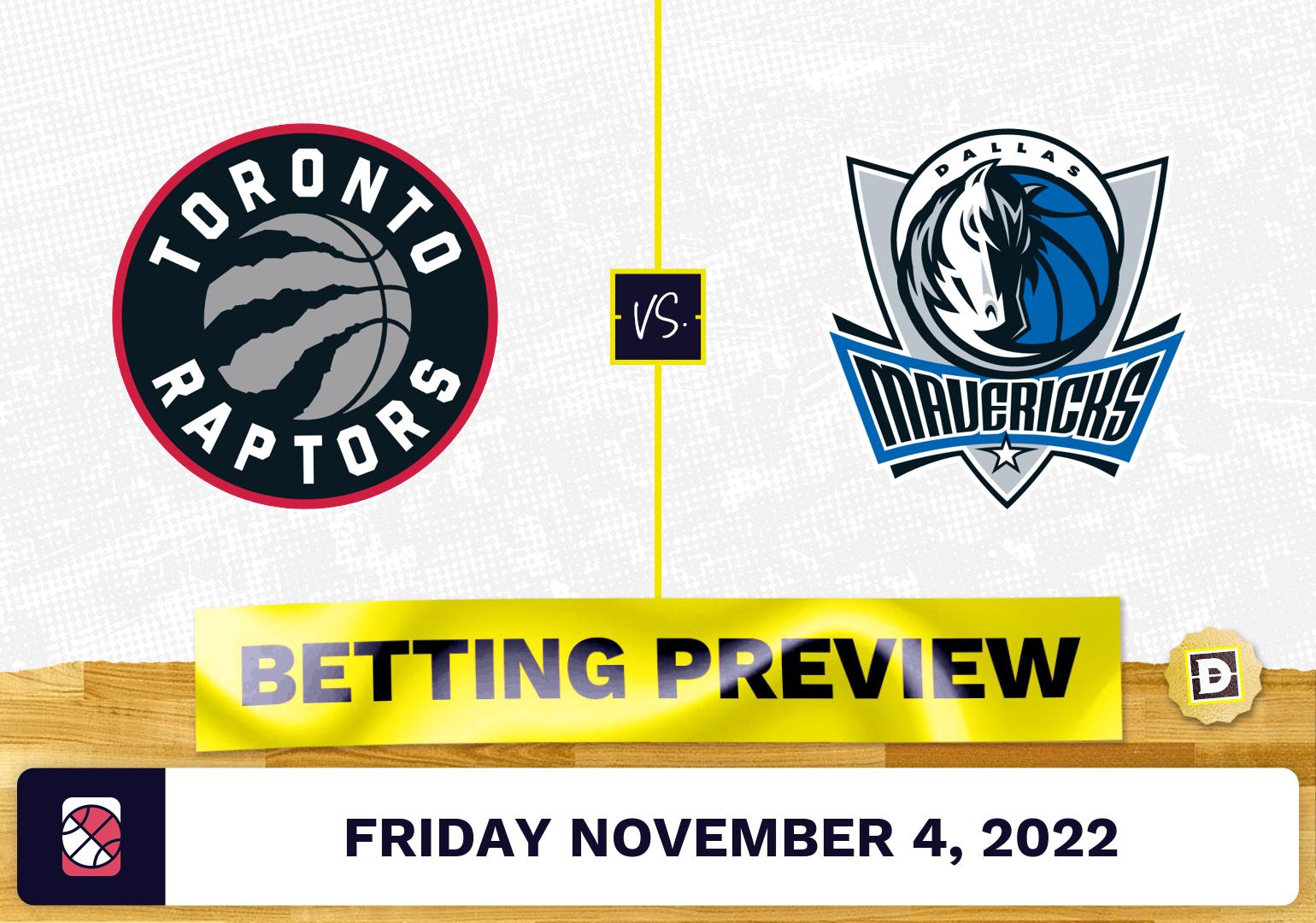 Raptors vs. Mavericks Prediction and Odds Nov 4, 2022