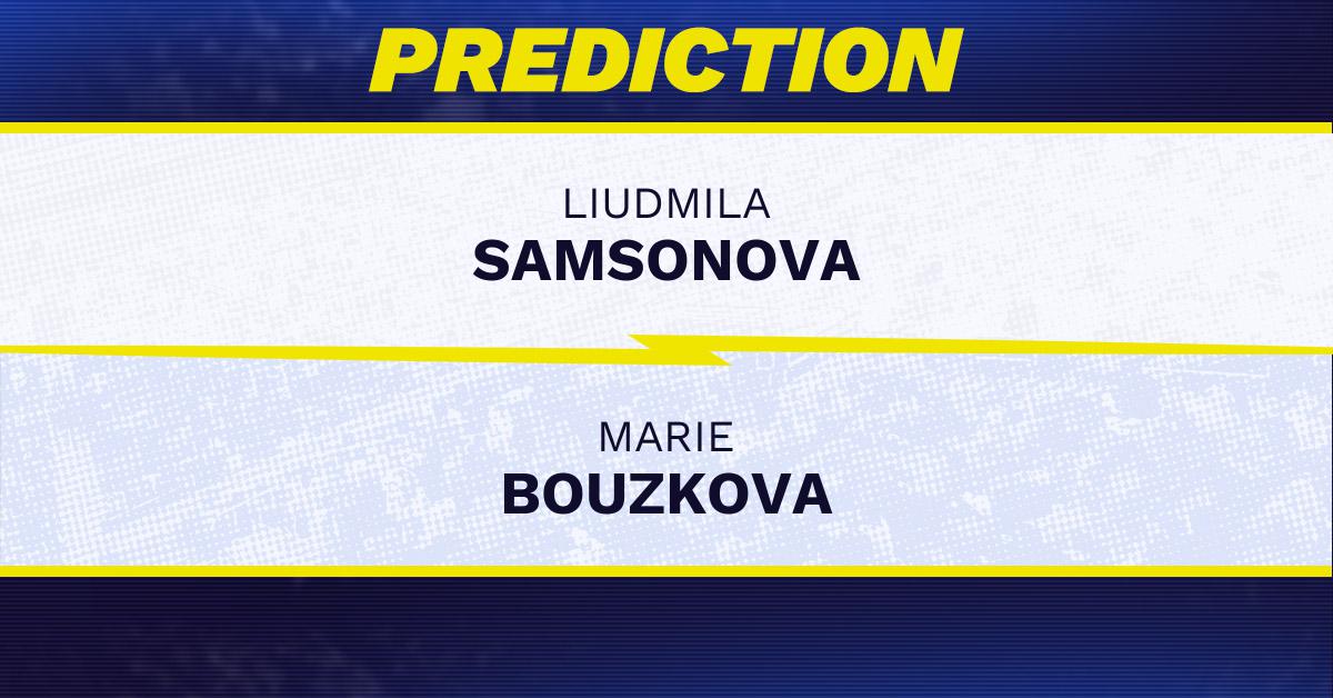 Liudmila Samsonova and Marie Bouzkova Wimbledon 2026 match graphic