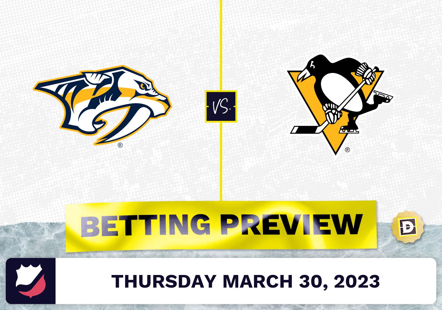 Predators vs. Penguins Prediction and Odds - Mar 30, 2023