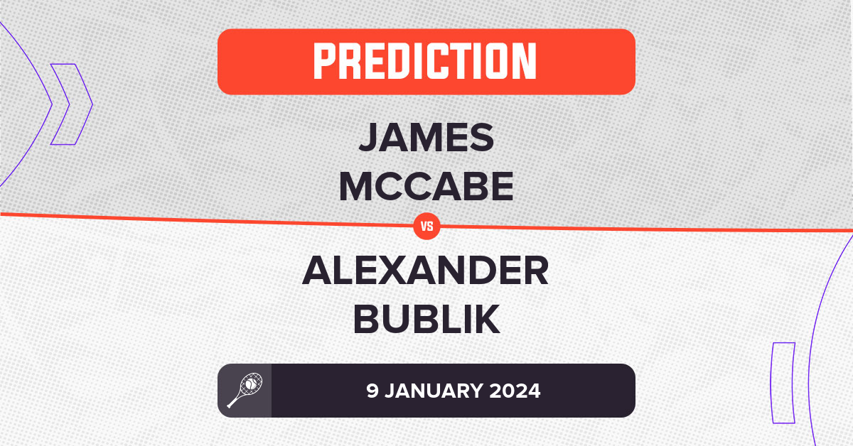 James McCabe vs Alexander Bublik Prediction ATP Adelaide 2024