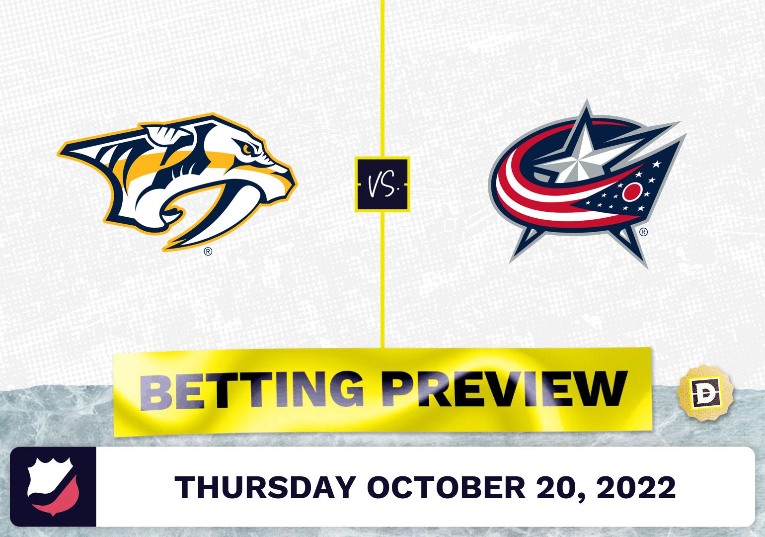 Predators vs. Blue Jackets Prediction and Odds - Oct 20, 2022