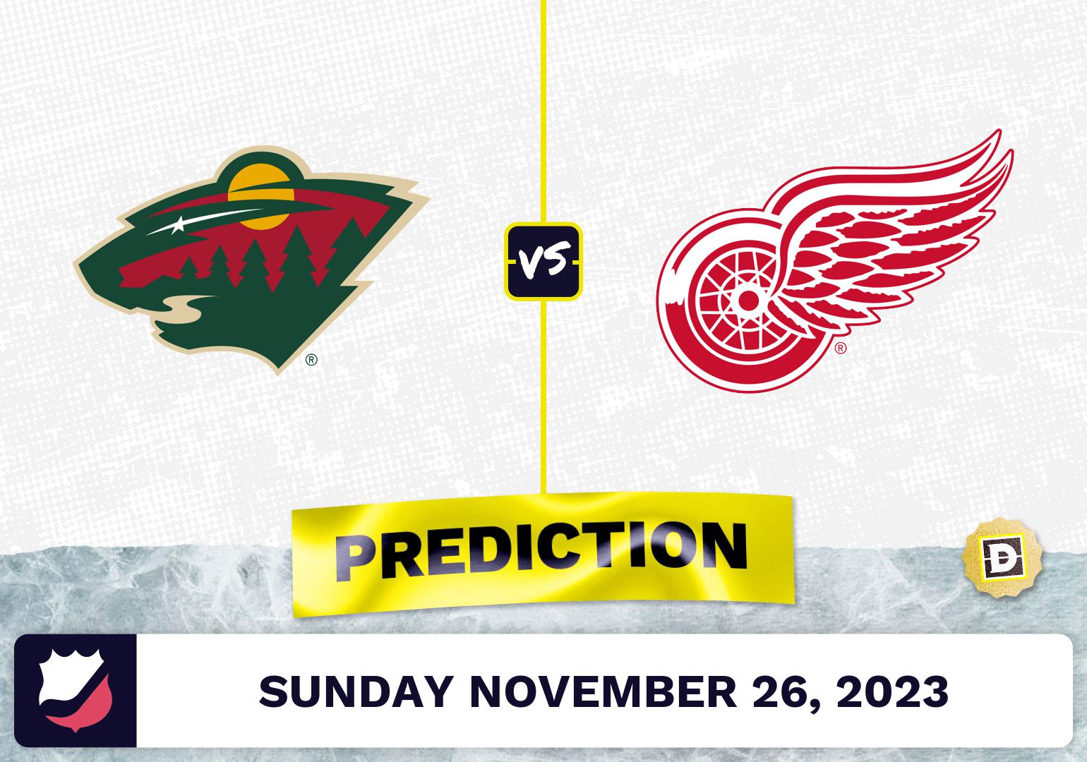 Wild vs. Red Wings Prediction and Odds November 26, 2023