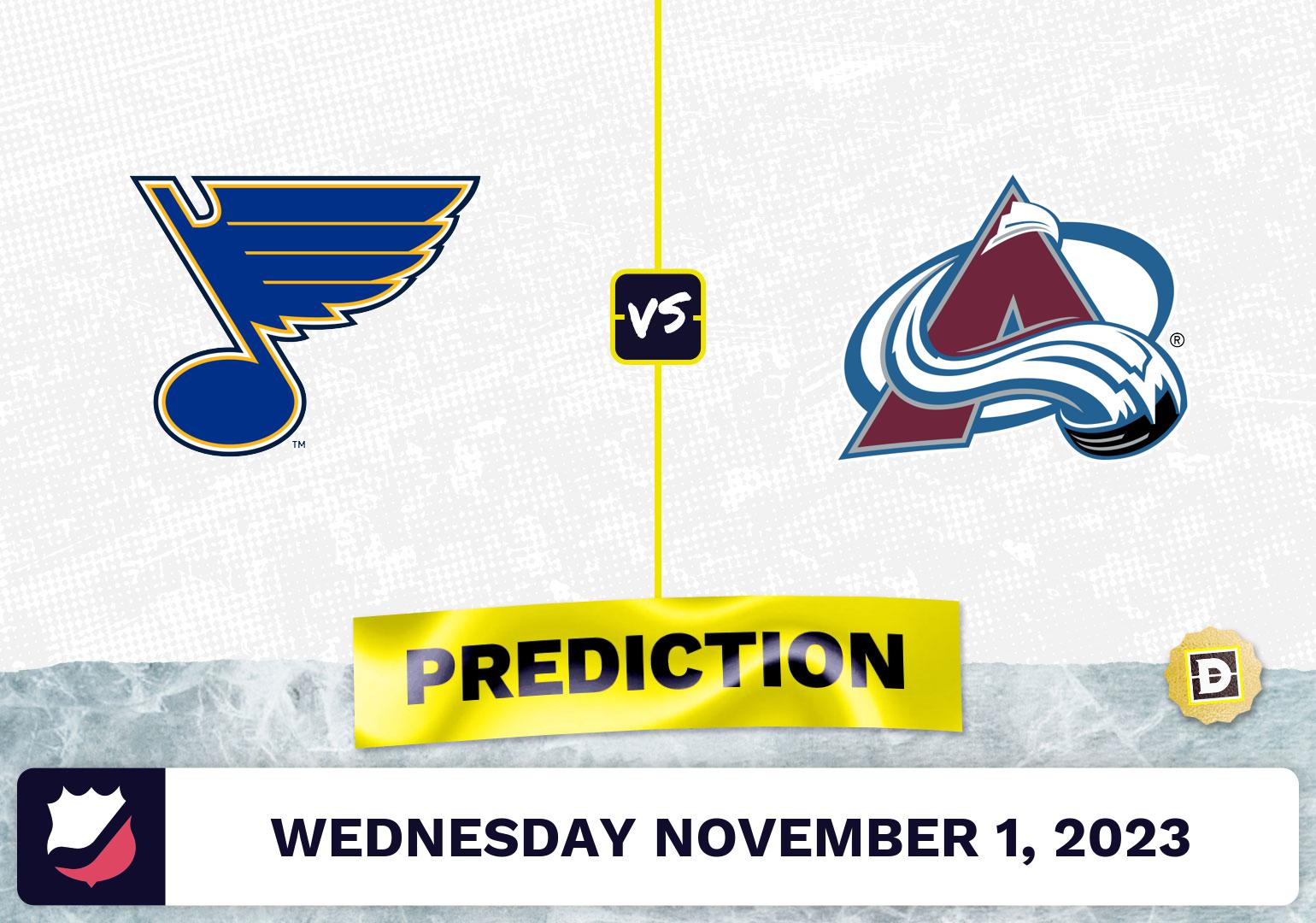 Blues vs. Avalanche Prediction and Odds - November 1, 2023