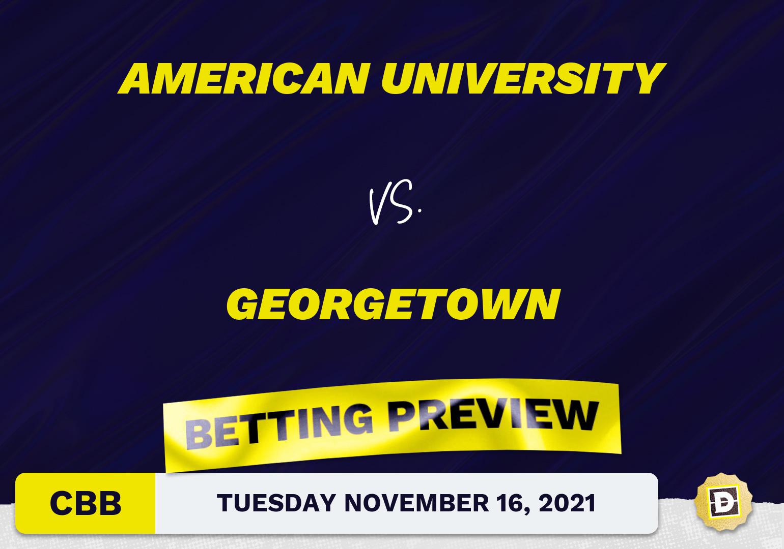 American University vs. Georgetown CBB Predictions and Odds - Nov 16, 2021