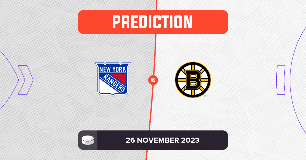 Rangers vs Bruins Prediction and NHL Tips 26 November 2023
