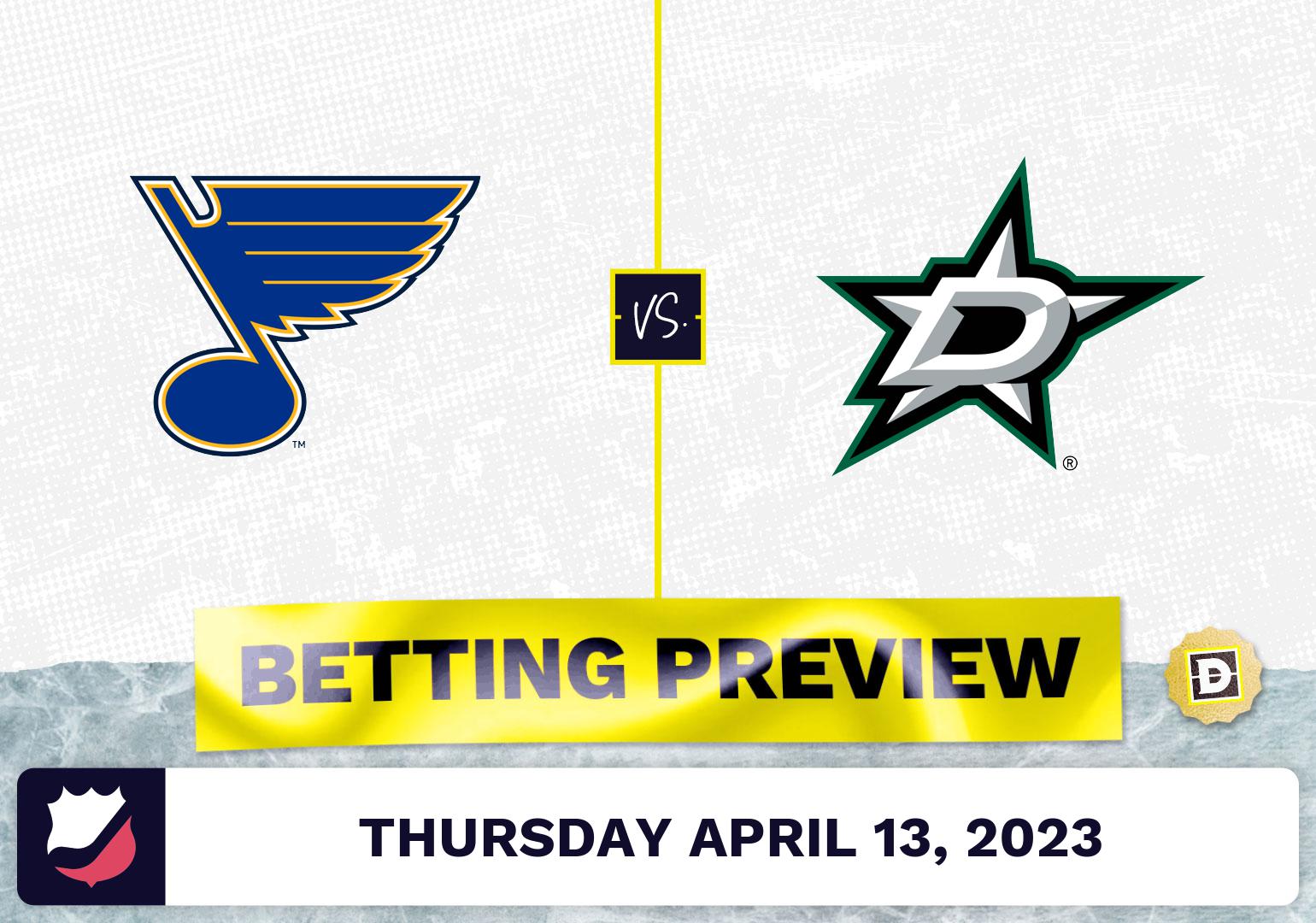 Blues vs. Stars Prediction and Odds Apr 13, 2023