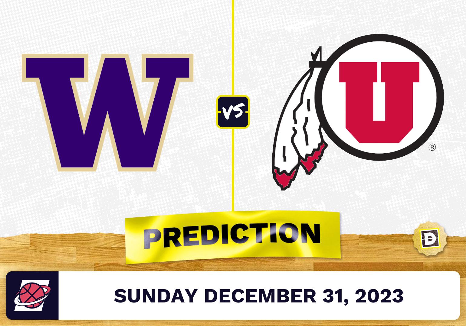 Washington vs. Utah Prediction, Odds, College Basketball Picks [12/31/2023]