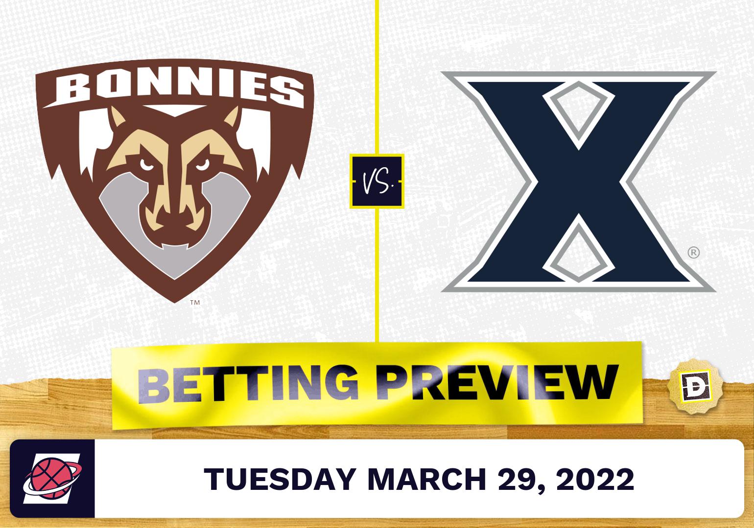 St. Bonaventure vs. Xavier CBB Predictions and Odds Mar 29, 2022