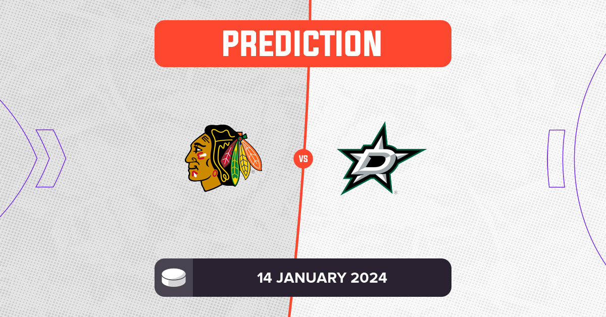 Blackhawks vs Stars Prediction and NHL Tips - 14 January 2024