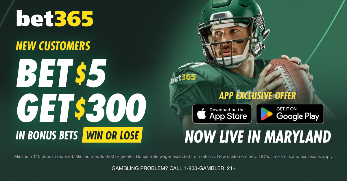 Maryland Bet365 Bonus Code for $300 Bonus.