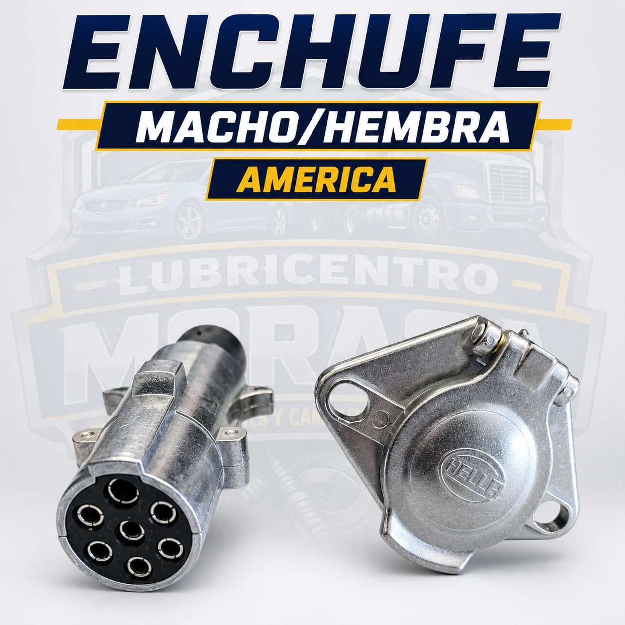 ENCHUFE ACOPLADO HEMBRA  Y MACHO 7 SAL AMERICANO CON RESISTENCIA