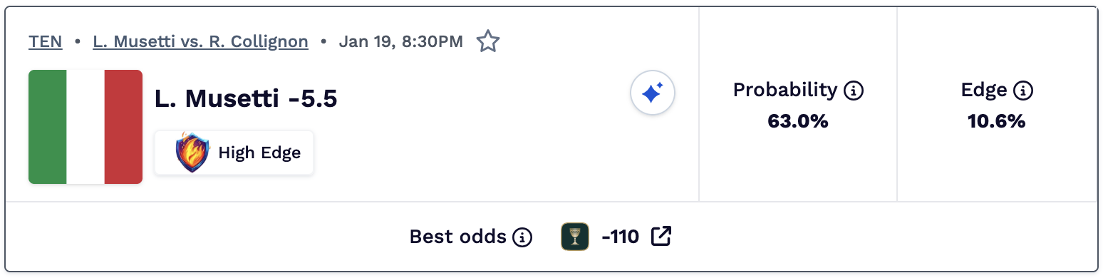 Tennis parlay today.