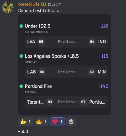 WNBA parlay