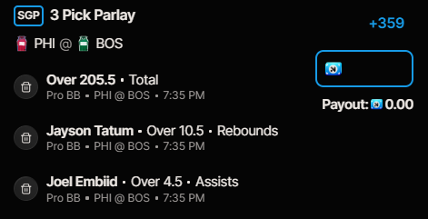 Celtics-Sixers parlay picks