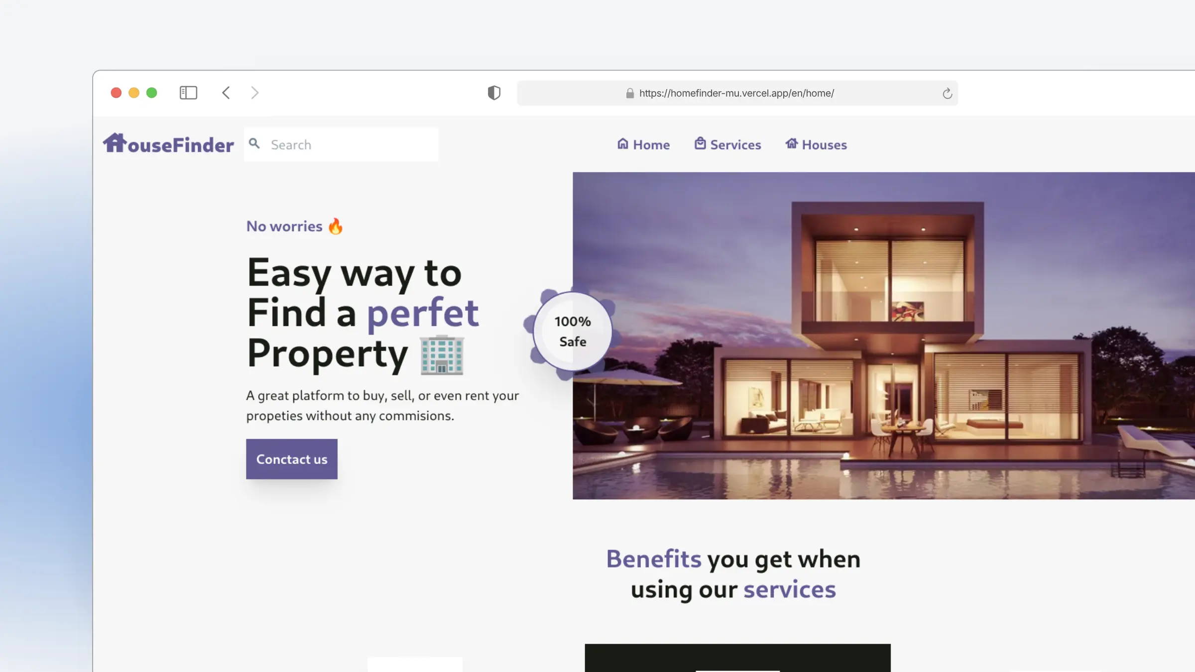 Image home-finder web page