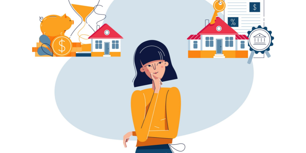 image of woman choosing loan types
