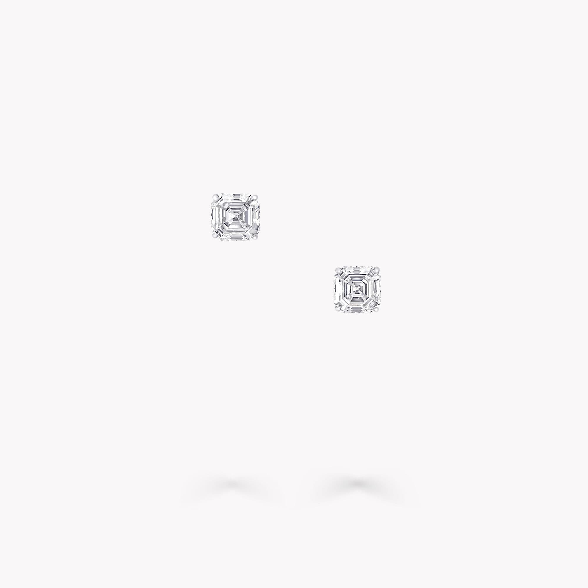 MEORA Emerald Cut Diamond Stud Earrings Pair DE/VS1 18K