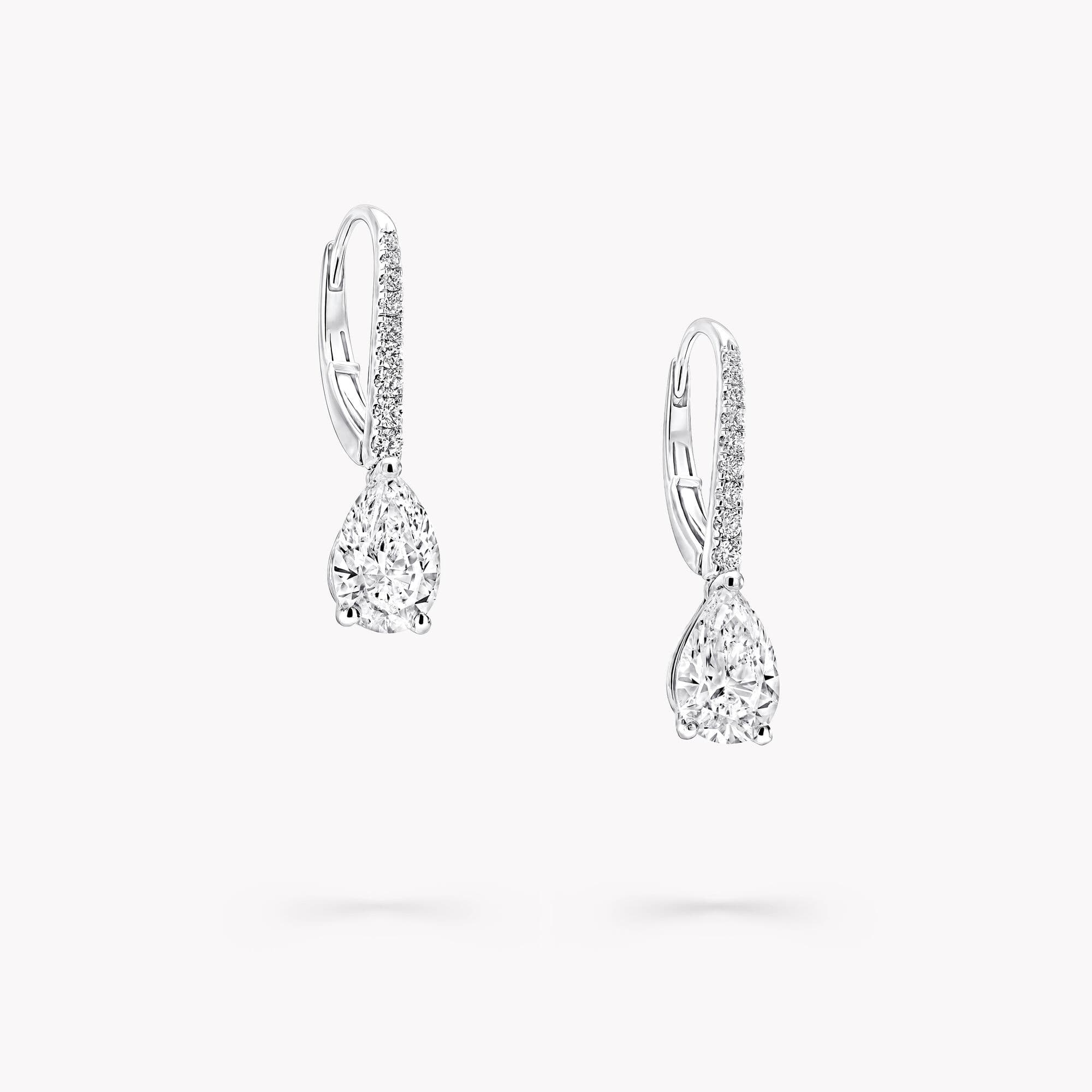 MEORA Pear Shape Diamond Earrings Pair DE/VS1 18K