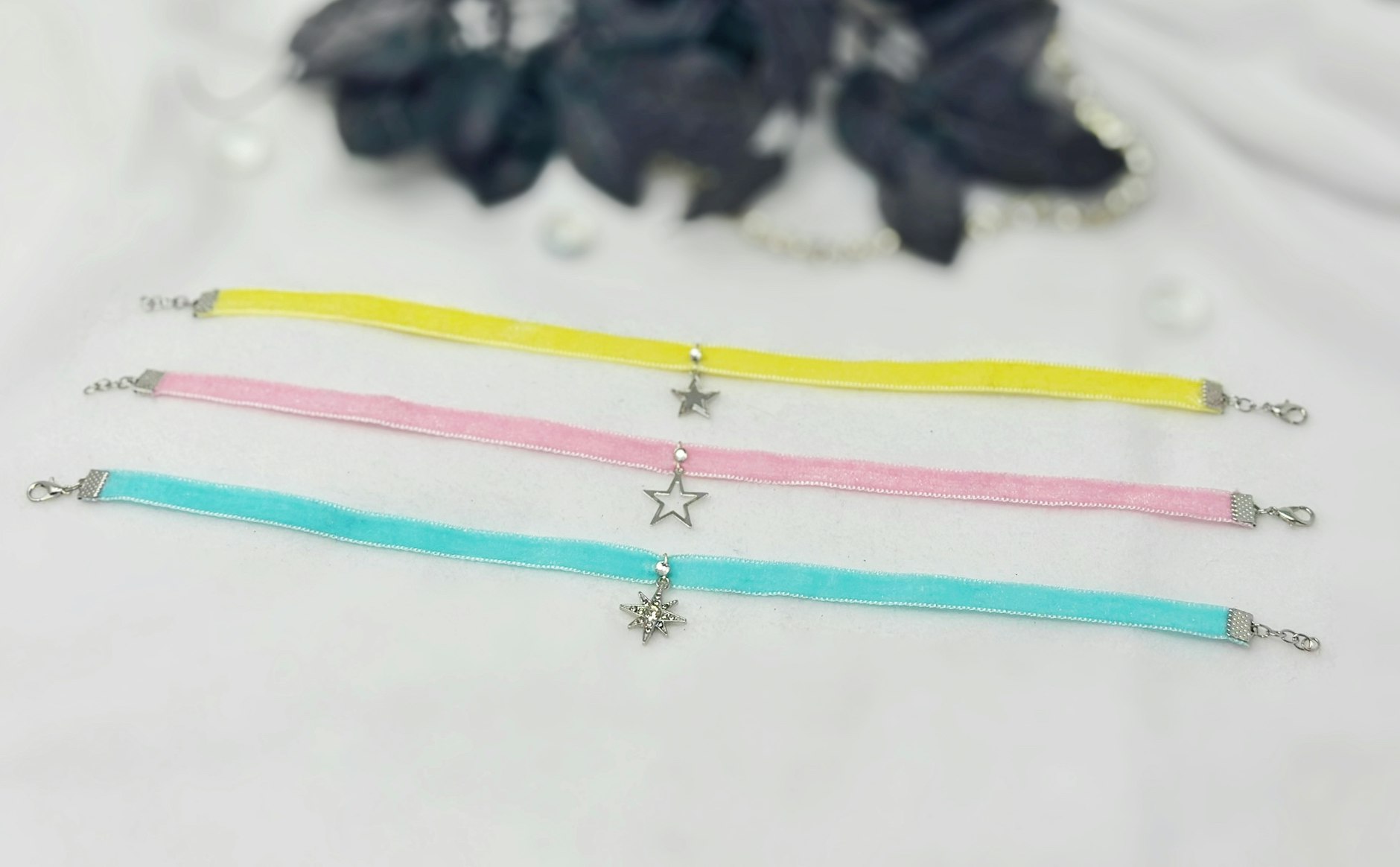 Pastel Velvet chokers 3pc gift set