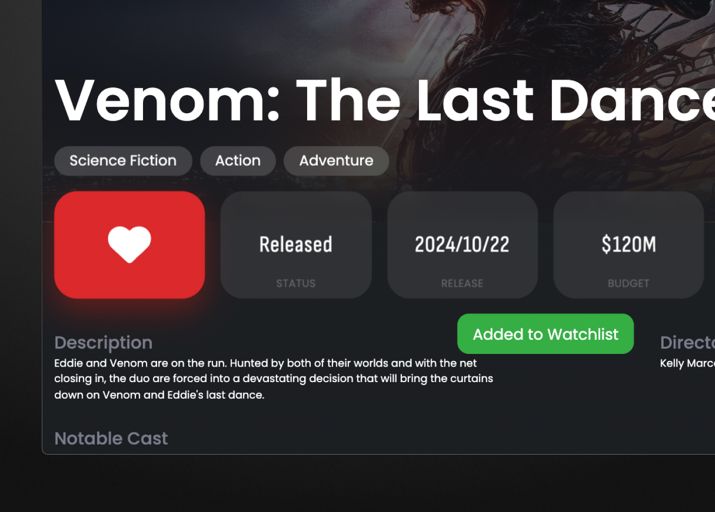 Save Movie to Whishlist