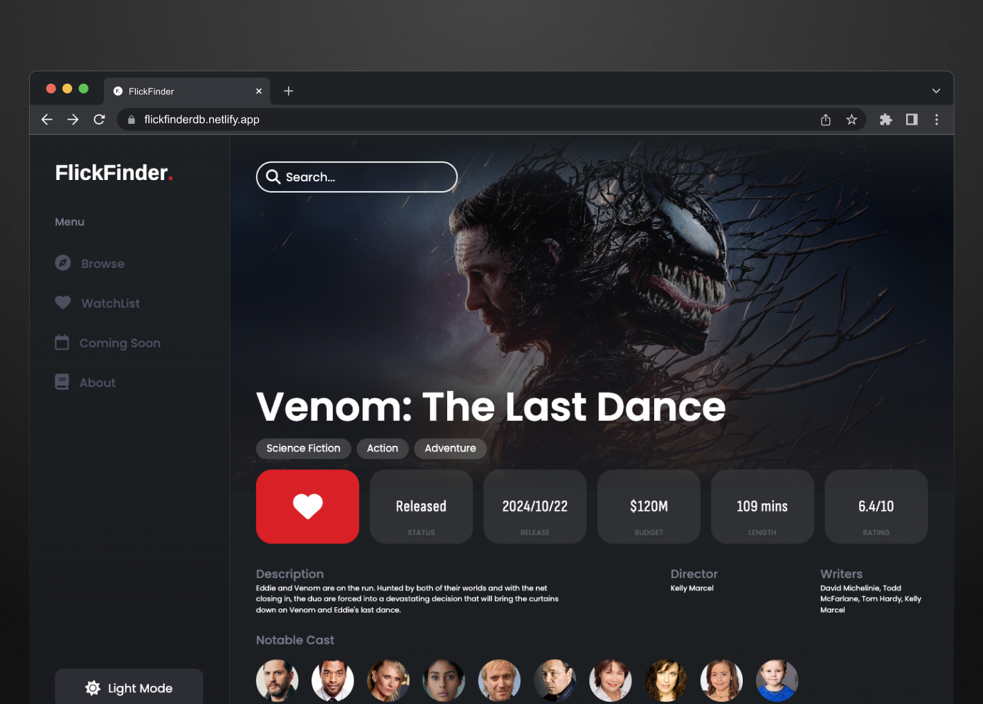 Movie detail Page