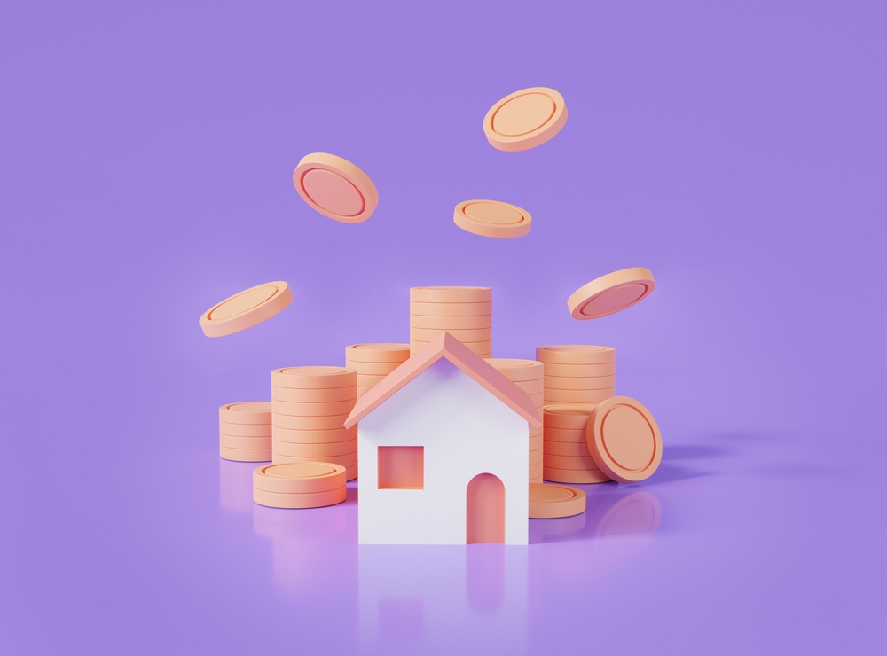coins and a house