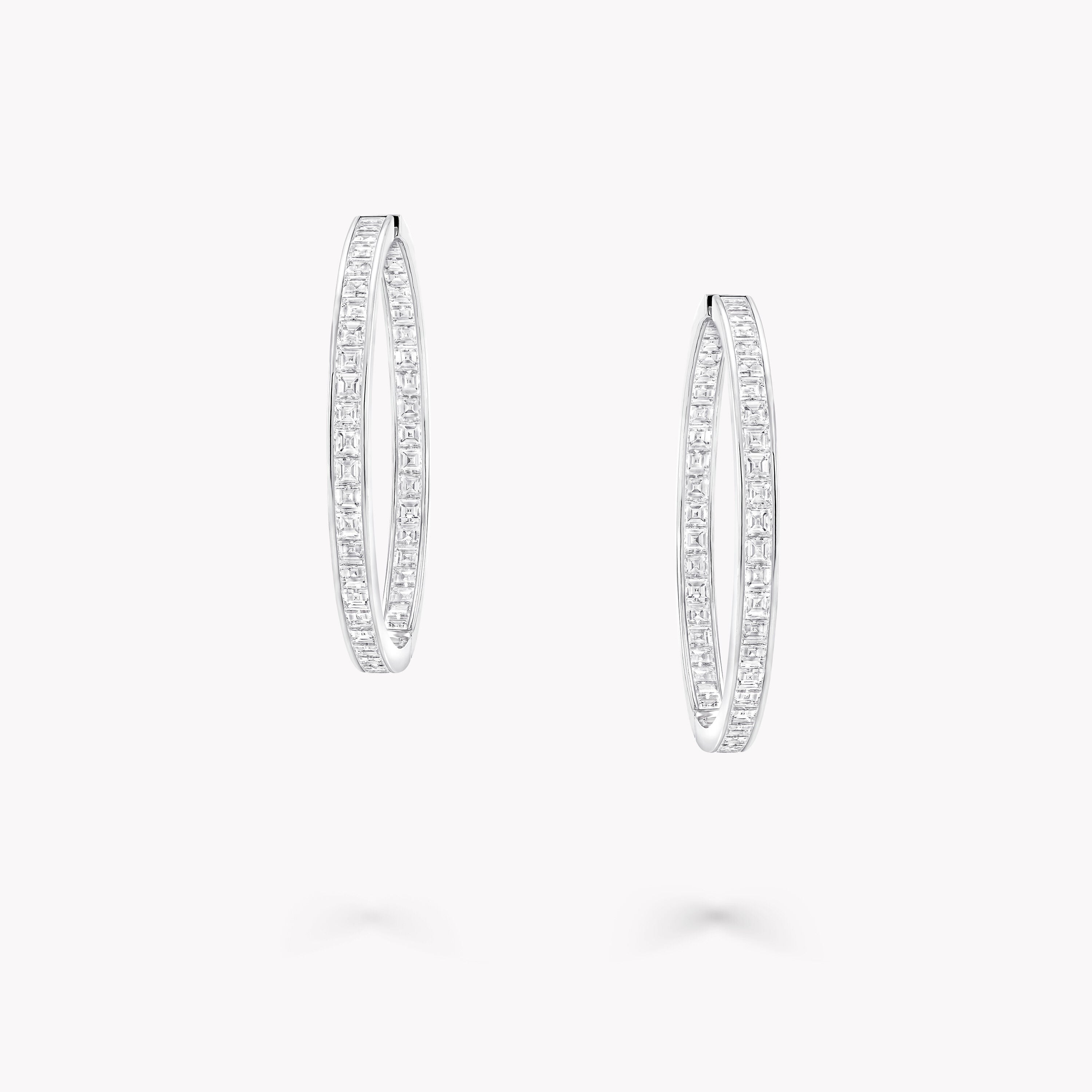 MEORA Square Cut Diamond Hoop Pair DE/VS 18k