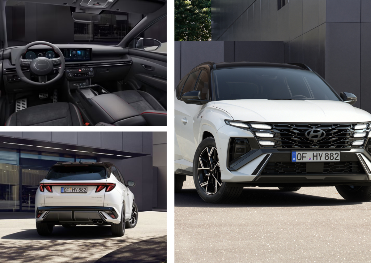 Das Interieur und Exterieur des Hyundai Tucson.