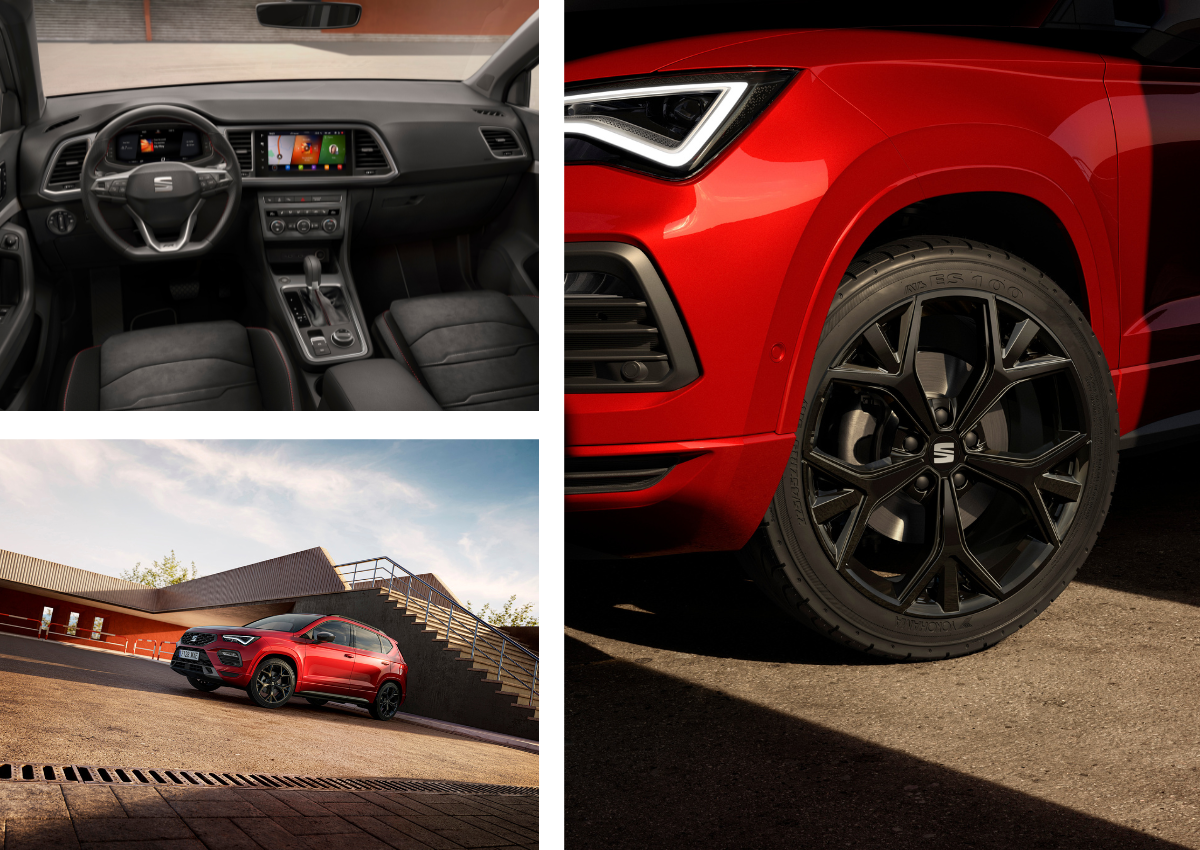 Das Interior und Exterior eines SEAT Ateca.