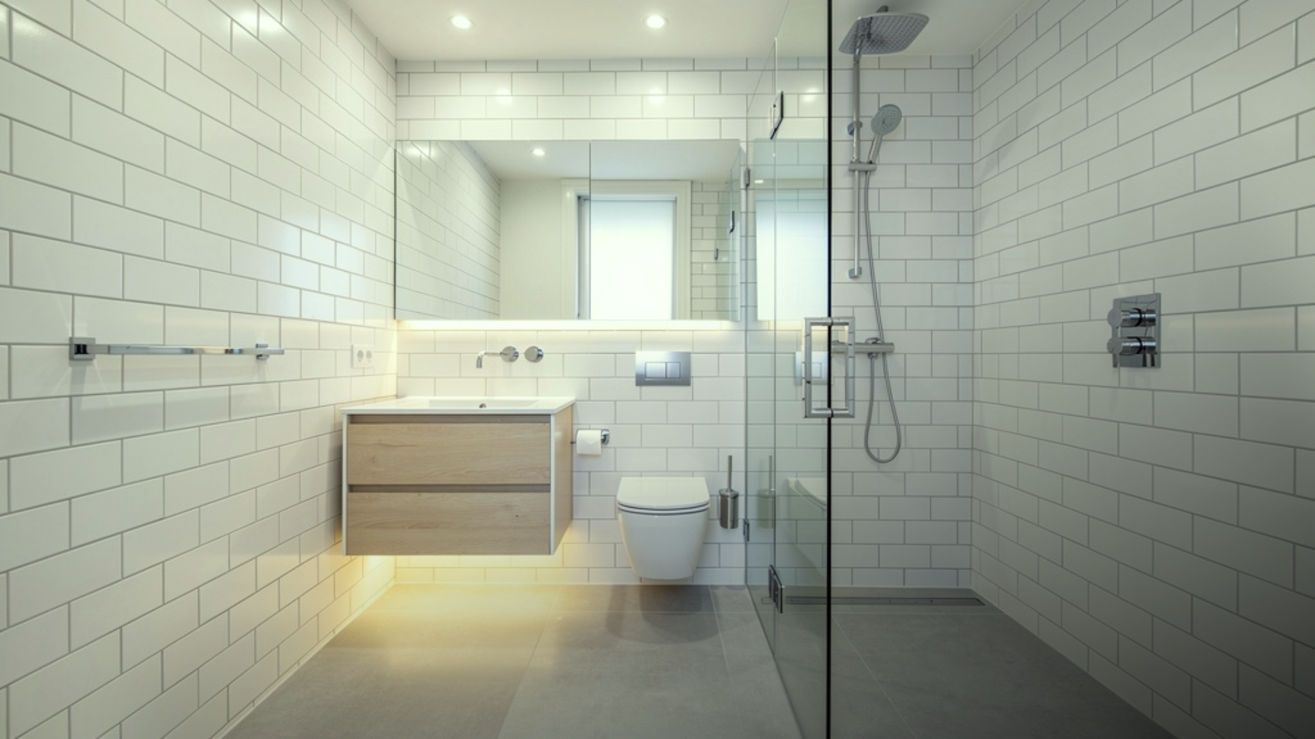 Layout otimizado de banheiro pequeno