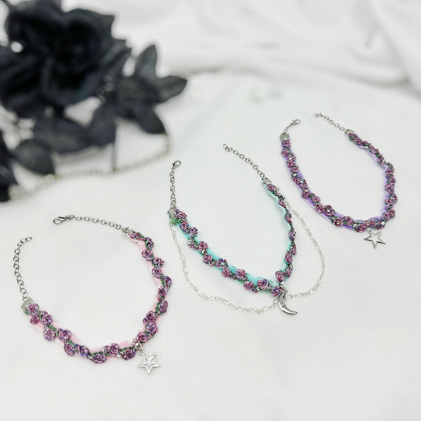 Velvet Roses chokers 3pc choker gift set