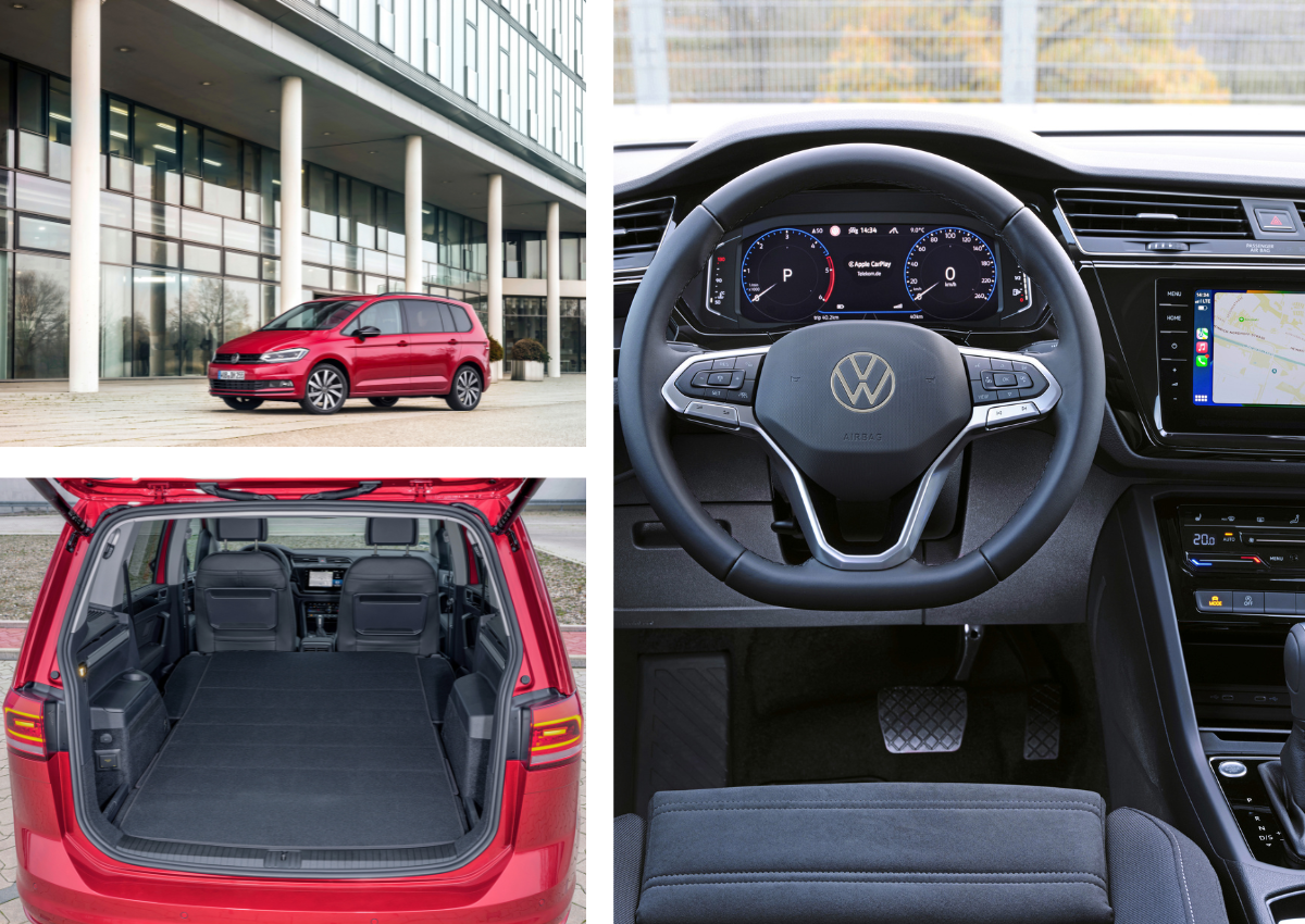 Das Interior und Exterior eines Touran.