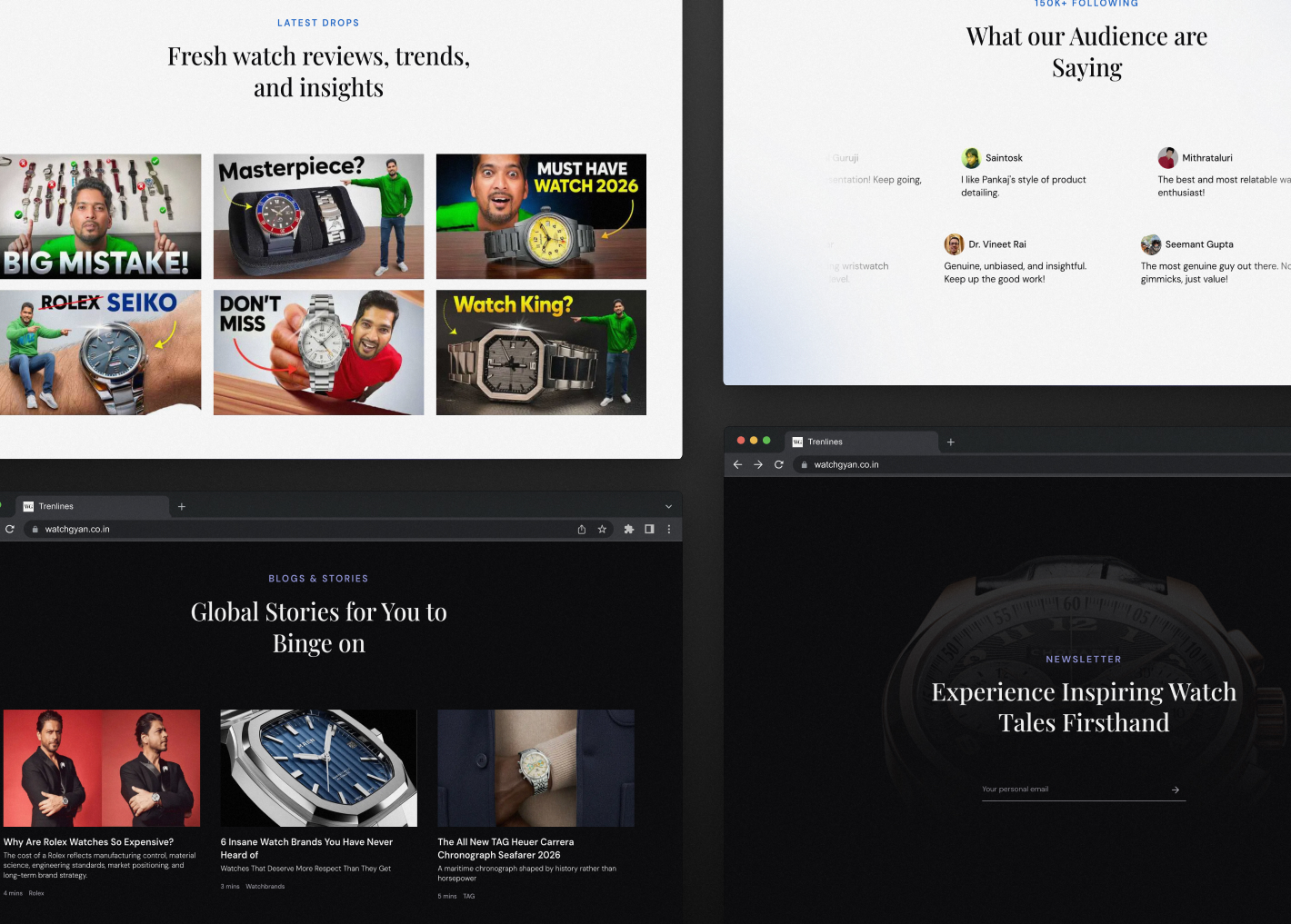Beautifully crafted sections of landing page