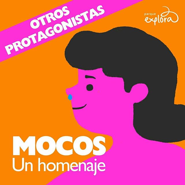 Ilustración. Una mujer de perfil, de su naríz sale una gota azul. En la parte izquierda de la imagen texto que dice: "Otros protagonistas. Mocos. Un homenaje".