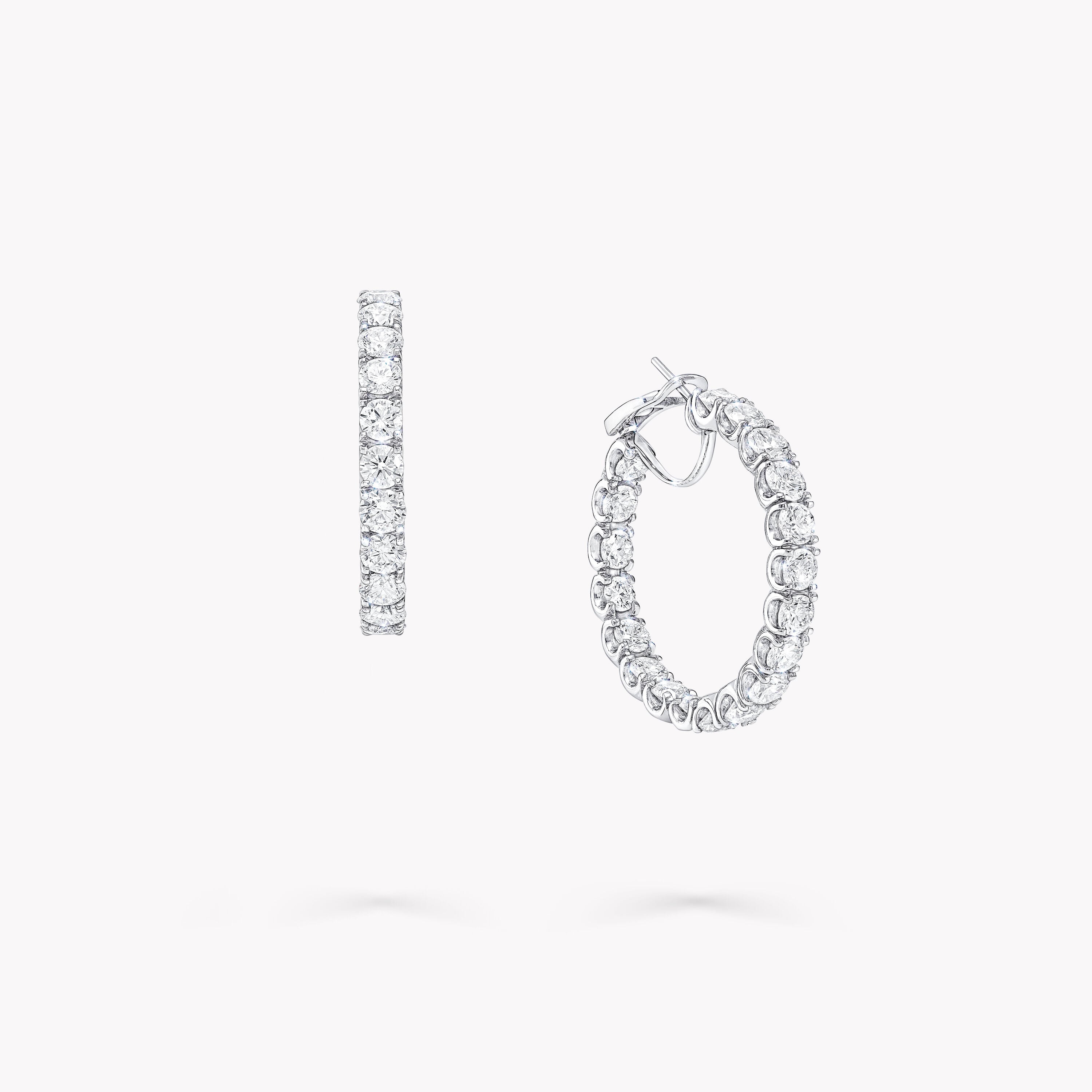 MEORA Round Diamond Hoop Earrings Pair DE/VS 18k