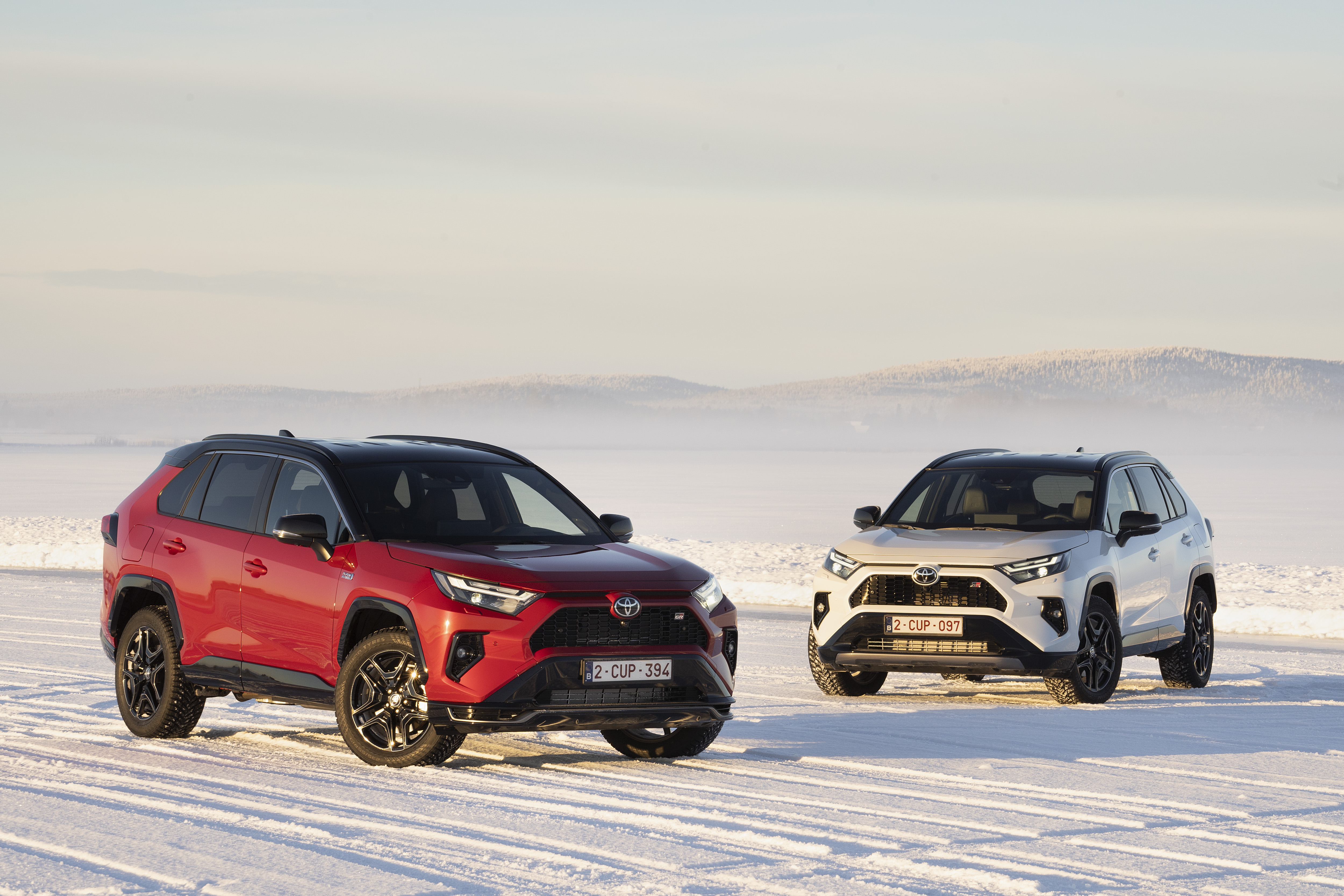Zwei Toyota RAV4.