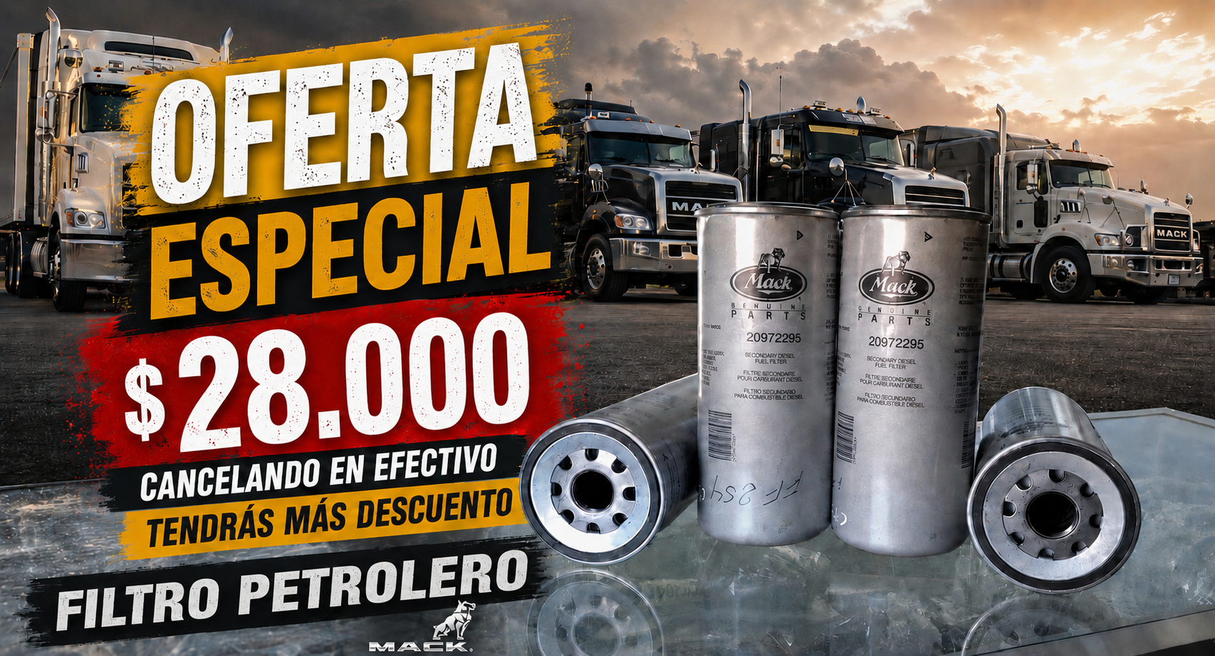 FILTRO PETROLERO 20972295 MACK