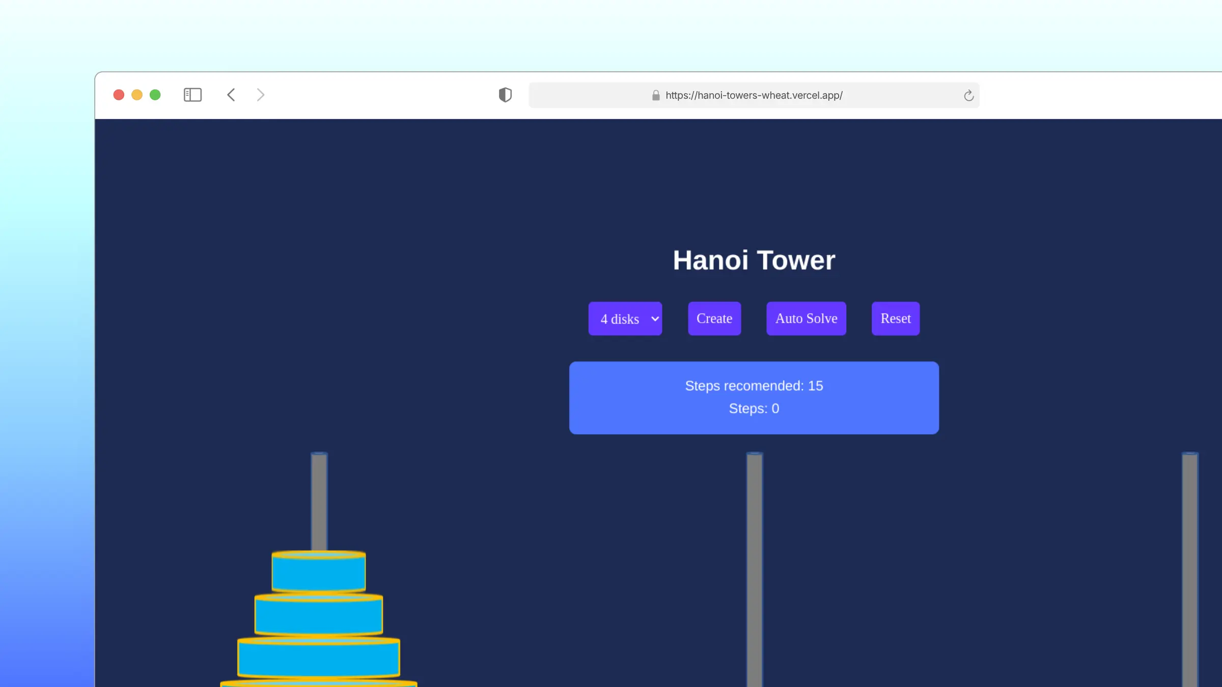 hannoi towers web page