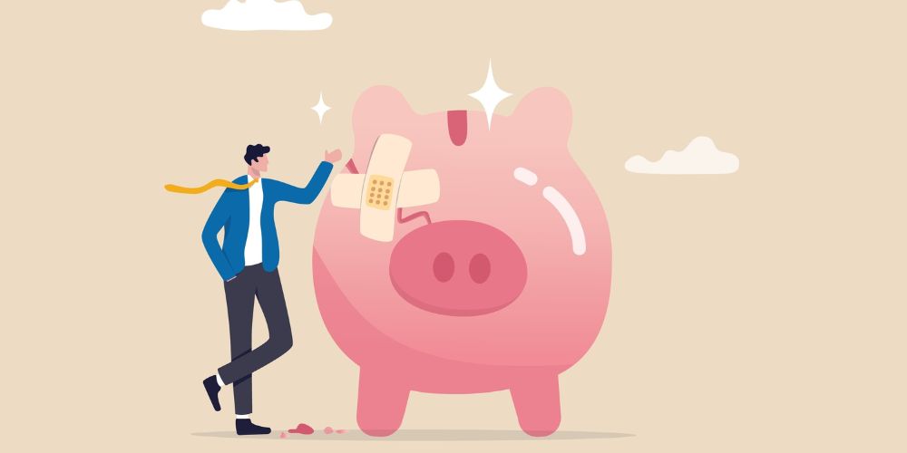 bandaged piggy bank