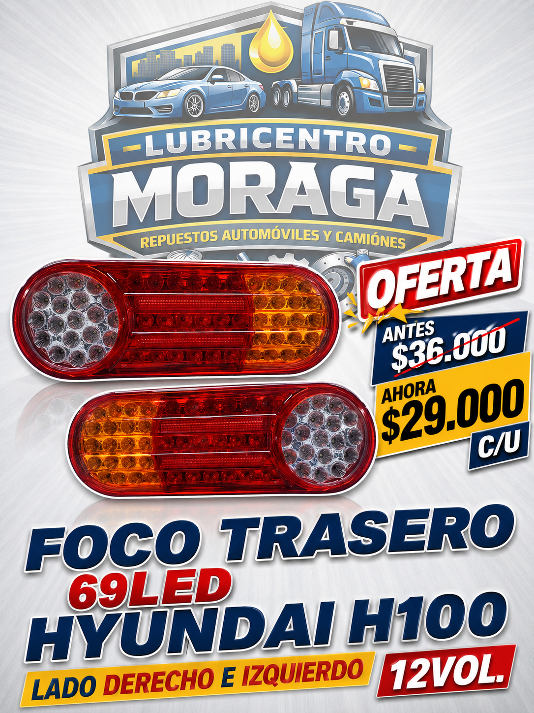 FOCO TRASERO HYUNDAI H100 69 LED 