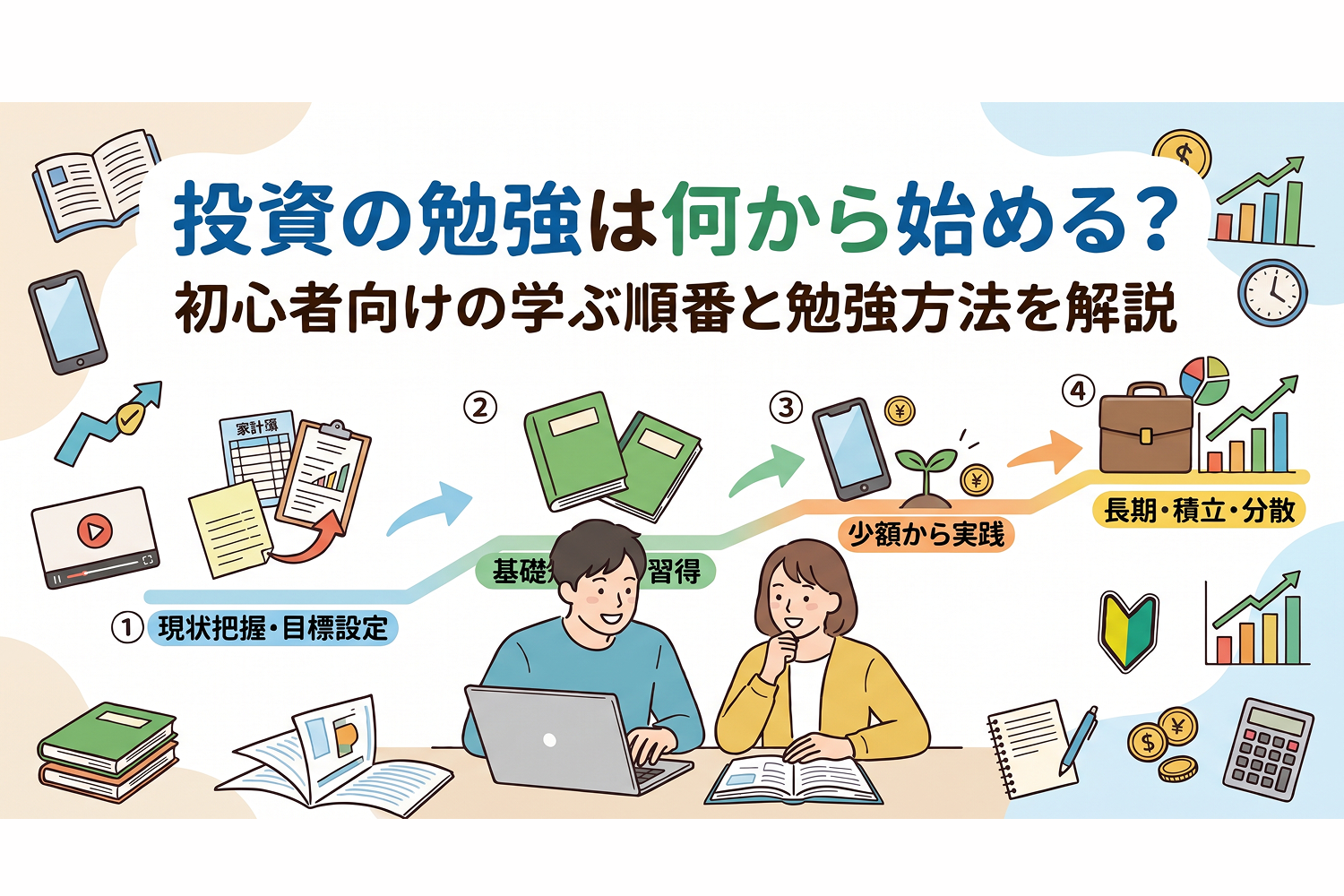 投資の勉強は何から始める?初心者向けの学ぶ順番と勉強方法を解説