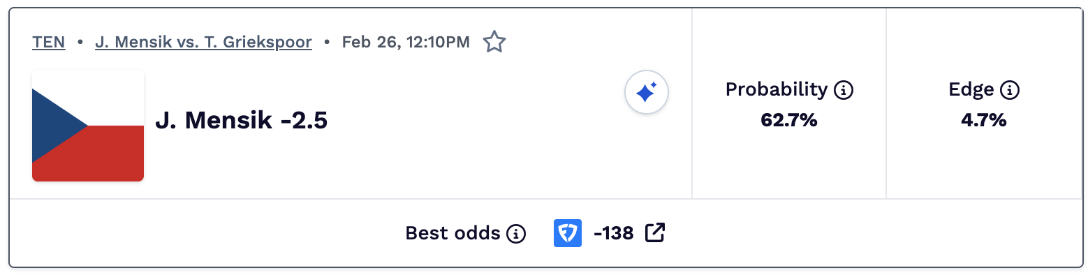 Tennis parlay today.